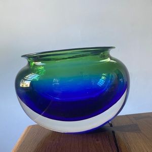 Murano mid century glass vase signed - Gino Cendese & Fabio Tosi labelled Murano